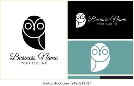 silhouette owl bird logo template