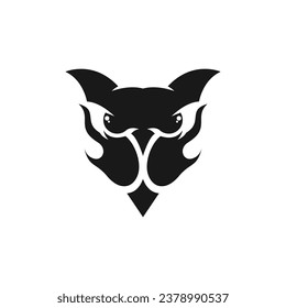 Silhouette owl face design vector