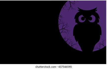 Silhouette of owl halloween backgrounds vector illustration