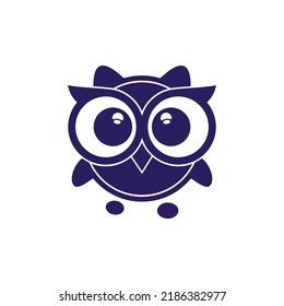 plantilla vectorial del logotipo de búho de silueta
