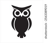 silhouette of an owl. simple black color vector illustrations eps 10 on a white background.