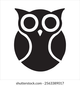 silhouette of an owl. simple black color vector illustrations eps 10 on a white background.