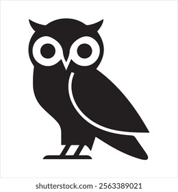 silhouette of an owl. simple black color vector illustrations eps 10 on a white background.