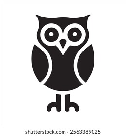 silhouette of an owl. simple black color vector illustrations eps 10 on a white background.