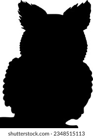 silhouette of an owl sitting on a branch. isolated vector silhouette.