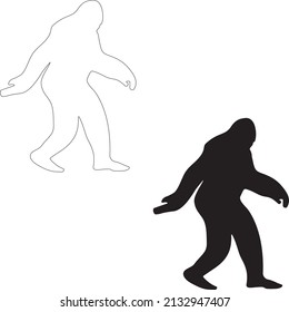 silhouette of Pacific Northwest urban Sasquatch