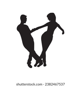 silhouette pack of dancer silhouettes, couple dance, couple silhouette, Women dancing silhouettes set