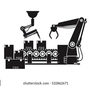 silhouette packing box automated robotic production line