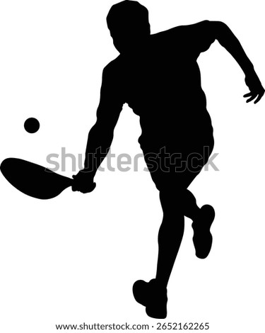 Silhouette of Padel Tennis Player. Vector Illustration.