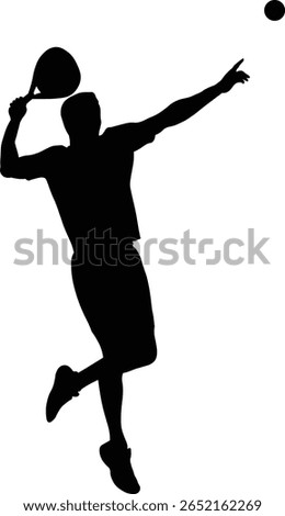 Silhouette of Padel Tennis Player. Vector Illustration.