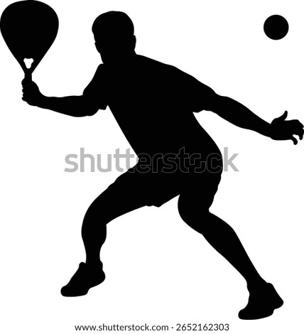 Silhouette of Padel Tennis Player. Vector Illustration.