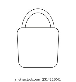 The silhouette of a padlock, good protection for the house on a white background. Vector image.