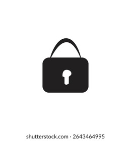 silhouette padlock illustration of a mechanical security device used to secure doors