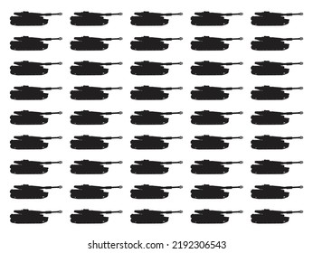 Silhouette page background of a generecic modern style battle tank