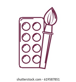 silhouette paint palette with brush art tool