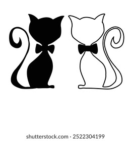 Silhouette of a pair cats in vector illustrator