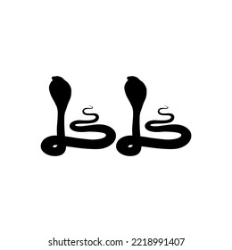 Silhouette of the Pair of the Cobra Snake for Logo, Pictogram, Website or Graphic Design Element. Vector Illustration 