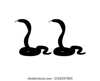 Silhouette of the Pair of the Cobra Snake for Logo, Pictogram, Website or Graphic Design Element. Vector Illustration 