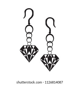 Silhouette of a pair of earrings