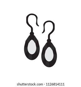 Silhouette of a pair of earrings