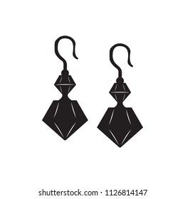 Silhouette of a pair of earrings