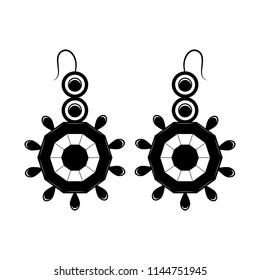 Silhouette of a pair of earrings