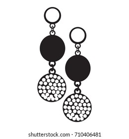 Silhouette of a pair of earrings, Vector illustration
