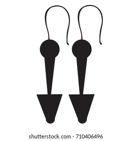 Silhouette of a pair of earrings, Vector illustration