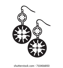 Silhouette of a pair of earrings, Vector illustration
