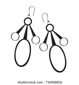 Silhouette of a pair of earrings, Vector illustration