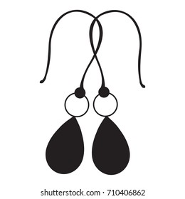 Silhouette of a pair of earrings, Vector illustration