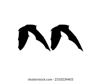 Silhouette of the Pair of Flying Fox or Bat for Art Illustration, Icon, Symbol, Pictogram, Logo, Website, or Graphic Design Element. Vector Illustration