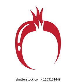 Silhouette of a pair of pomegranates