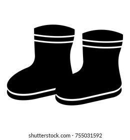 Silhouette of a pair of winter boots, Vector illustration