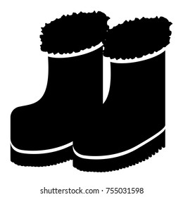 Silhouette Pair Winter Boots Vector Illustration Stock Vector (Royalty ...
