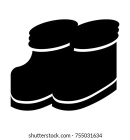 Silhouette of a pair of winter boots, Vector illustration