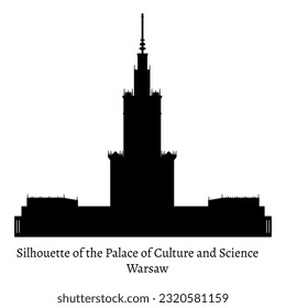 Silhouette of the Palace of Culture and Science. Warsaw. Poland