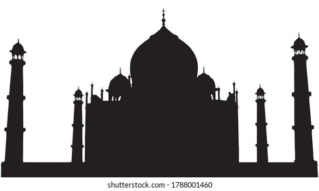 Silhouette Taj Mahal Illustration Taj Mahal Stock Illustration 2065459106