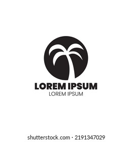 Silhouette Palm Logo. minimalist logo. simple logo. vector