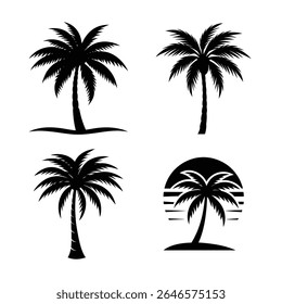Silhouette Palm tree bundle design collection 