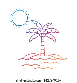 silhouette of palm tree with coconut on island