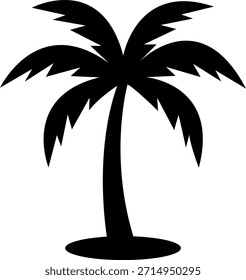 Silueta de una palmera aislada en un fondo blanco