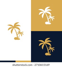 silhouette of palm tree logo