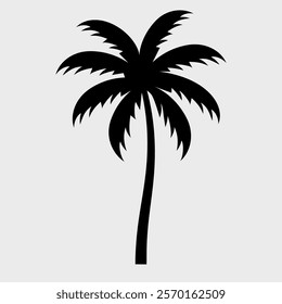 Silhouette of palm tree. Palm tree logo template vector illustration