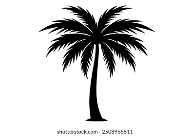 Uma silhueta palmeira arte vetorial em fundo branco