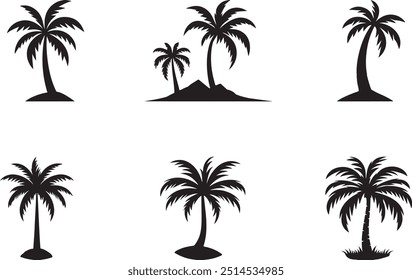 Silhouette of palm tree vector art work
