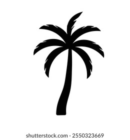 Silhouette palm tree vector art illustration