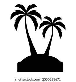 Silhouette palm tree vector art illustration