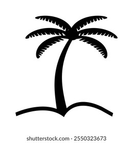 Silhouette palm tree vector art illustration