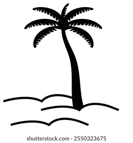 Silhouette palm tree vector art illustration